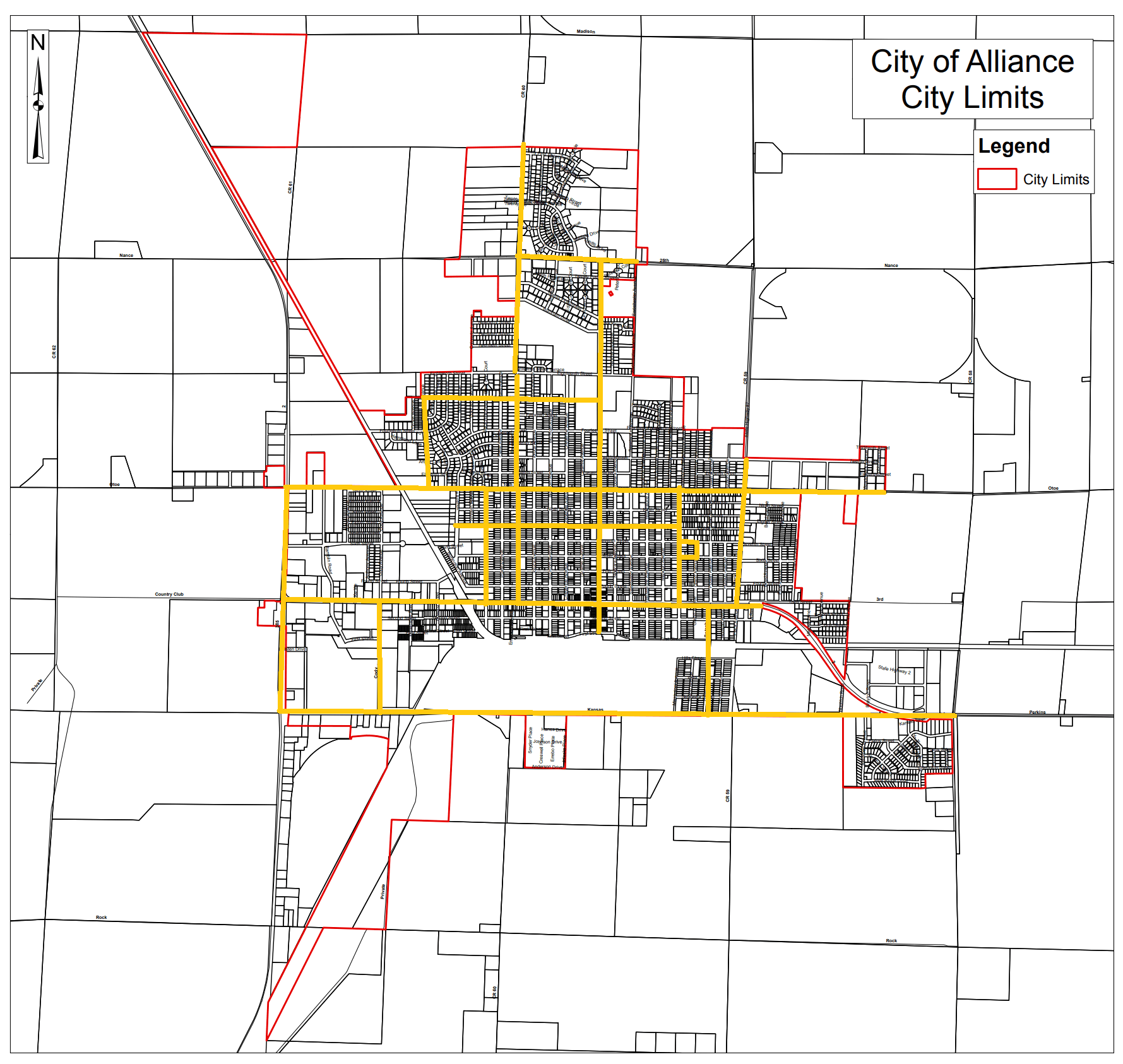 EMERGENCY SNOW ROUTE MAP